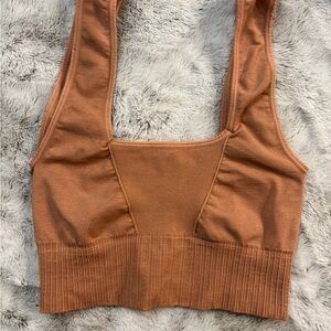 FP Movement by Free People Terracotta Ribbed Seamless Sports Bra